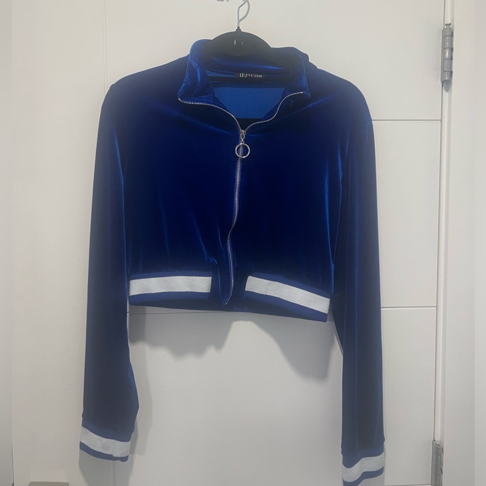 Fashion Nova Cropped Velour Sweater